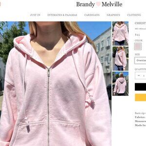 Brandy Melville Light Pink Christy Hoodie
